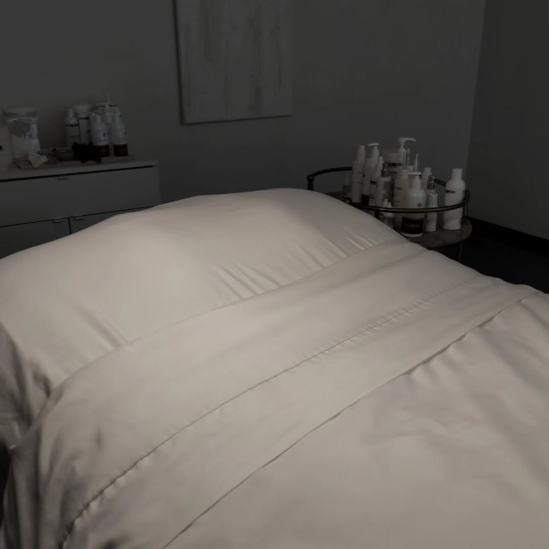 The calm private treatment room at Stillwater Aesthetics